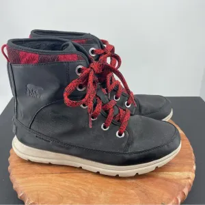 SOREL Womens Explorer 1964 Black Snow Boots Size 12 NL3494-010