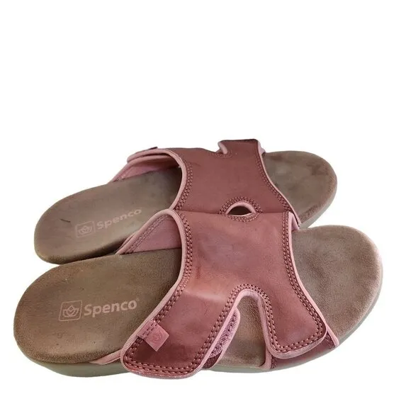 Spence Orthotic Coral Cloud Leather Hook Loop Comfort Sandals Size 7