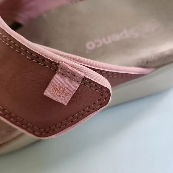 Spence Orthotic Coral Cloud Leather Hook Loop Comfort Sandals Size 7