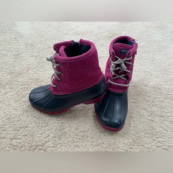 Sperry Little Kid Size 12 Saltwater PurpleDuck Boot