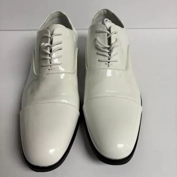 Stacy Adams Men’s Gala, Cap Toe Oxford Dress Shoes White, Size 9 M