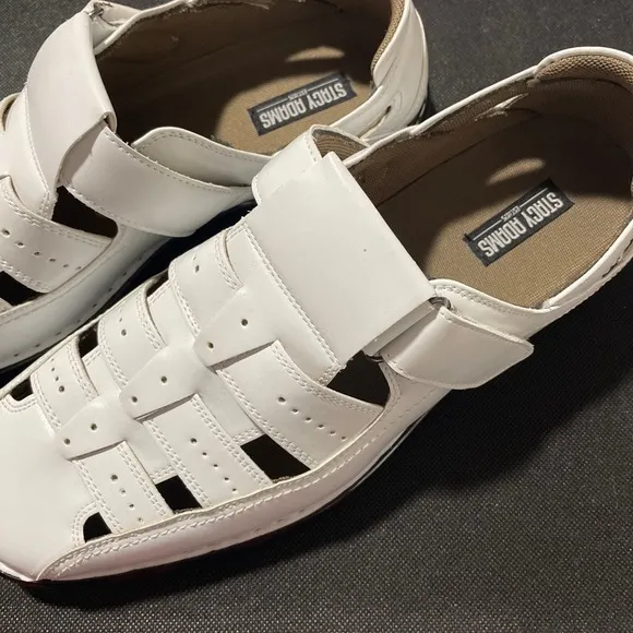 Stacy Adams Mens White Calax Fishermen Sandals 10.5