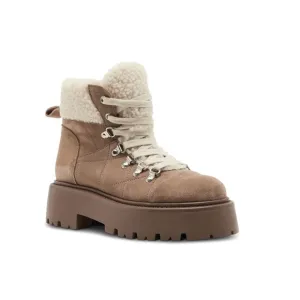 Steve Madden Oatmeal Suede Reyen Platform Lace Up Boots Women’s Size 10
