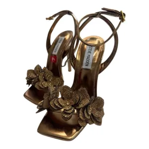 STEVE MADDEN Ulyana Floral Dress Sandals In BRONZE MULTI 5.5