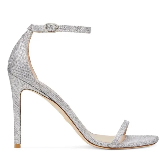 Stuart Weitzman Glitter NudistCurve 100 Heels Sandals