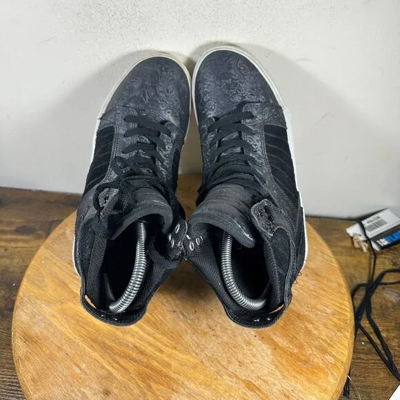 Supra Skytop Muska Black White Athletic Shoes Sneakers Women's Size 7.5
