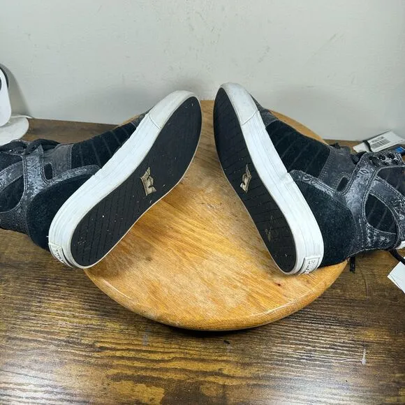 Supra Skytop Muska Black White Athletic Shoes Sneakers Women's Size 7.5