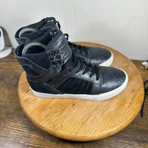 Supra Skytop Muska Black White Athletic Shoes Sneakers Women's Size 7.5