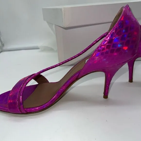 Tabitha Simmons Women's Nile Fuchsia Python Sandals Size US 9 - IT 39 B NEW WITH