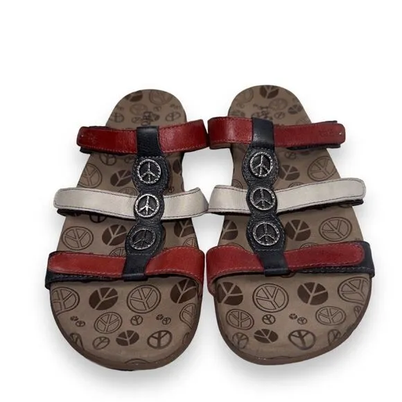 Taos Peace Prize Slide Sandals &quot;Patriot&quot; PEP-13007D Women's 11