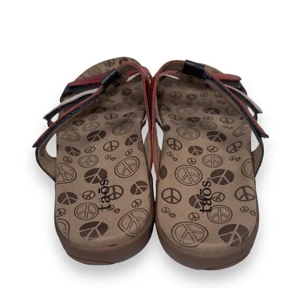 Taos Peace Prize Slide Sandals &quot;Patriot&quot; PEP-13007D Women's 11