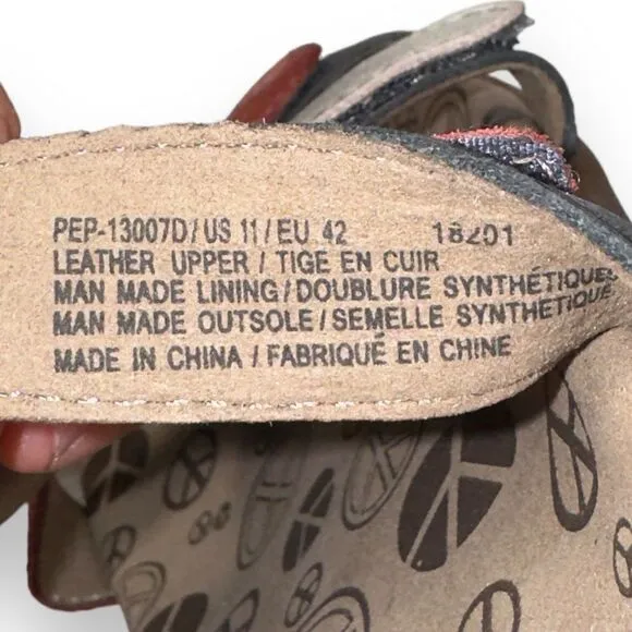 Taos Peace Prize Slide Sandals &quot;Patriot&quot; PEP-13007D Women's 11