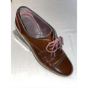 Ted Baker Captoe Dress Shoes Mens Size 9 M Brown Leather Oxfords Block Heels