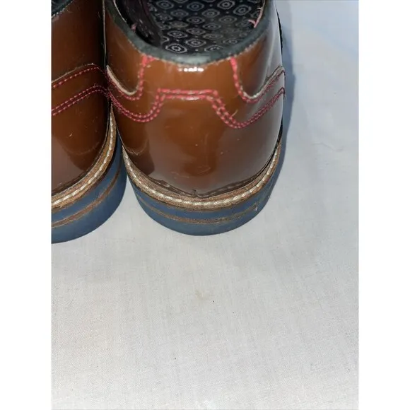 Ted Baker Captoe Dress Shoes Mens Size 9 M Brown Leather Oxfords Block Heels