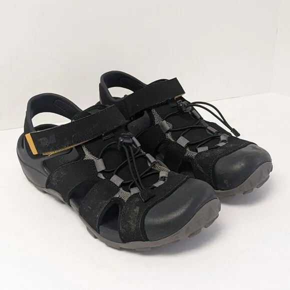 Teva Flintwood Fisherman Sport Sandals, Black, Men's 9