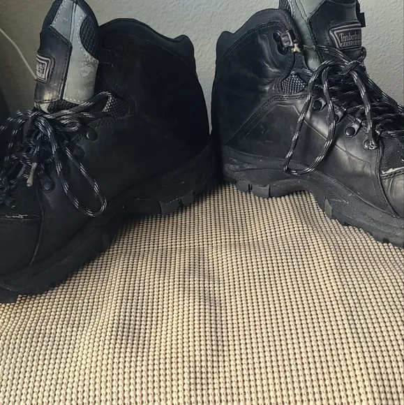 Timberland Black Leather Hiking Boots