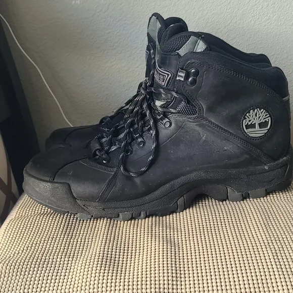 Timberland Black Leather Hiking Boots
