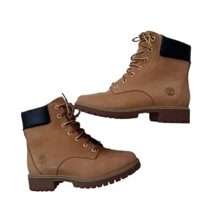 Timberland Classic Lace-up Combat Boots in Wheat Nubuck with Padded Collar
