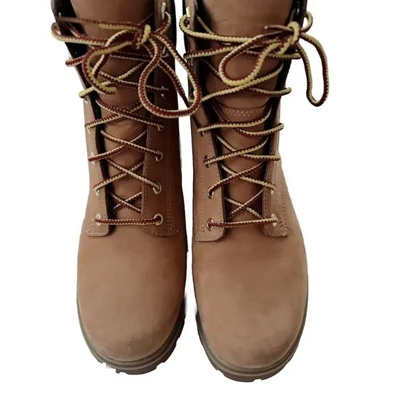 Timberland Classic Lace-up Combat Boots in Wheat Nubuck with Padded Collar