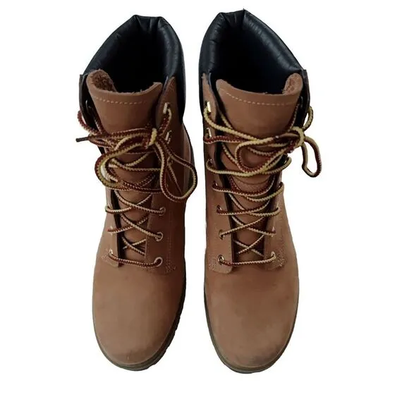 Timberland Classic Lace-up Combat Boots in Wheat Nubuck with Padded Collar