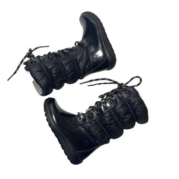 Timberland Girls Toddlers Winter Black Patent Leather Calf Puffer Boots Size 6