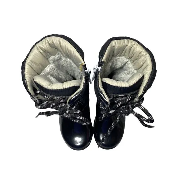 Timberland Girls Toddlers Winter Black Patent Leather Calf Puffer Boots Size 6