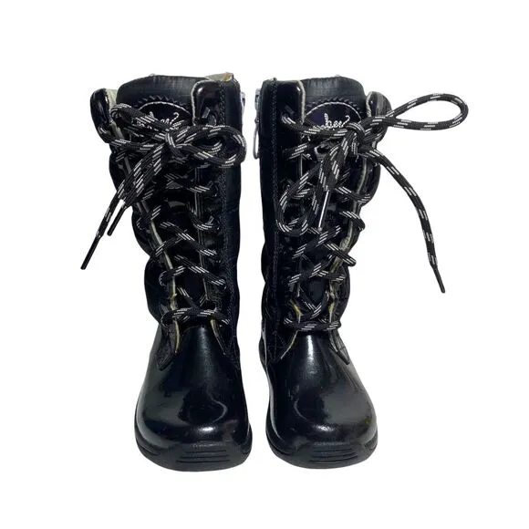 Timberland Girls Toddlers Winter Black Patent Leather Calf Puffer Boots Size 6