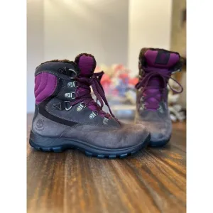 Timberland Waterproof Winter Boots Primaloft Insulated Purple Brown Women's 7.5