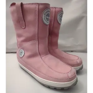 Timberland Winter Boots Womens Size 6 Pink Leather Mukluk Lined Snow Y2K