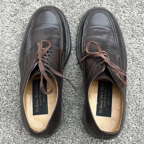 To Boot Brown Leather Lace Up Loafer Casual Dress Shoes Men’s size 8