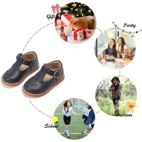 Toddler Little Girl Mary Jane Dress Shoes B366-navy Blue