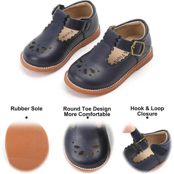 Toddler Little Girl Mary Jane Dress Shoes B366-navy Blue