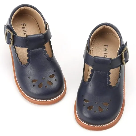 Toddler Little Girl Mary Jane Dress Shoes B366-navy Blue