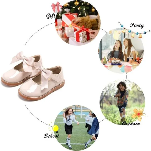 Toddler Little Girl Mary Jane Dress Shoes B380-nude