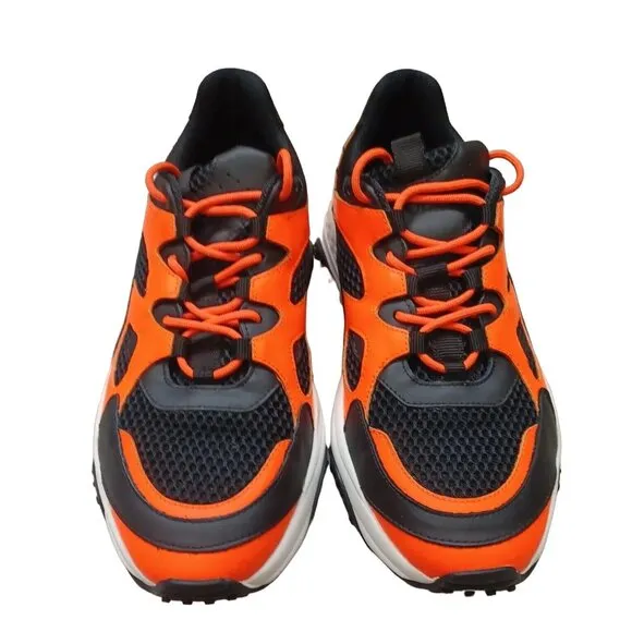 Tod’s Leather/Mesh Active Trainer Sneaker Orange/Black Shoes Men's Sz UK 7  US 8