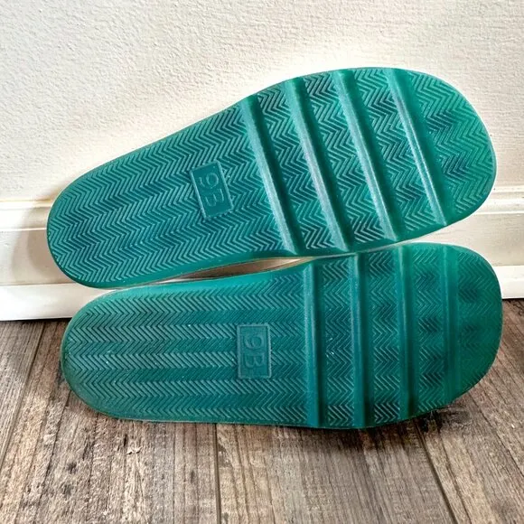 TORY BURCH Bubble Jelly Sandals Slides Size 9 Iridescent Tuscan Sea w/ Box