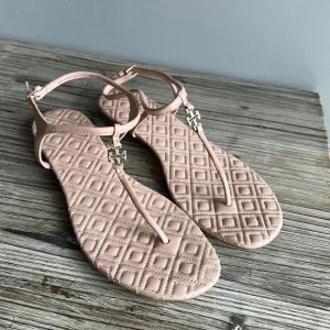 Tory Burch Marion Quilted Sandals size 8 great condition like new