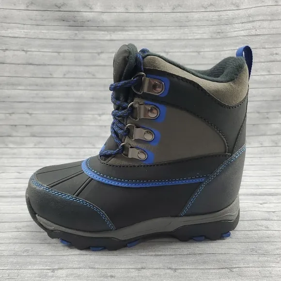 Totes Black Gray Blue‎ Winter Snow Boots Size 12 Ricky