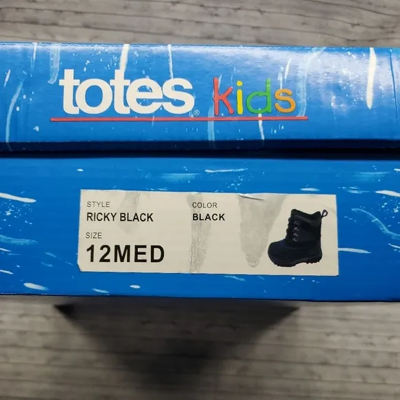 Totes Black Gray Blue‎ Winter Snow Boots Size 12 Ricky