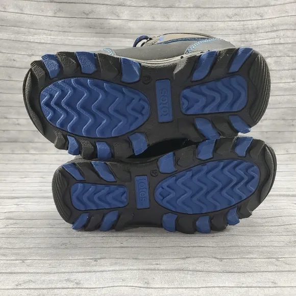 Totes Black Gray Blue‎ Winter Snow Boots Size 12 Ricky