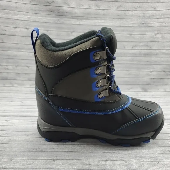 Totes Black Gray Blue‎ Winter Snow Boots Size 12 Ricky