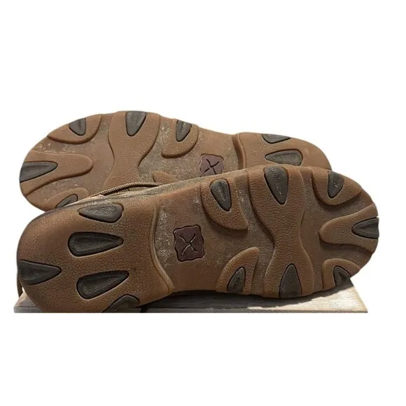 Twisted X Shoes Mens 8 M Chukka Driving Moc Brown Leather Lace Up Casual WDM0013