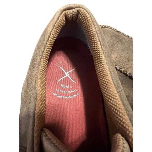 Twisted X Shoes Mens 8 M Chukka Driving Moc Brown Leather Lace Up Casual WDM0013