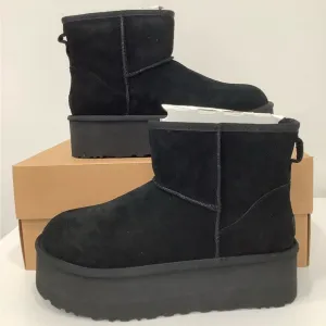 UGG Classic Mini 1134991 Black Platform Ankle Snow Boots Woman Sizes Brand New