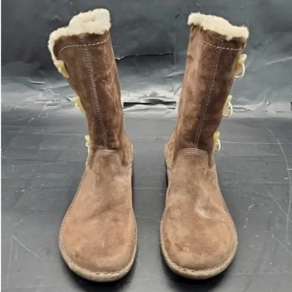 UGG suede leather boots booties Tan 10