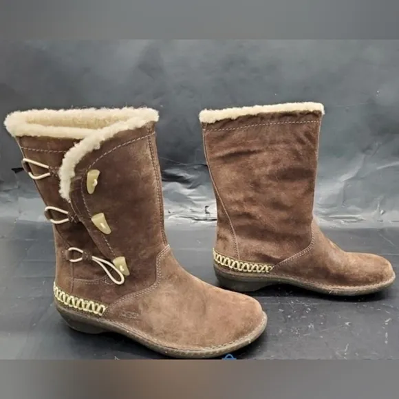 UGG suede leather boots booties Tan 10