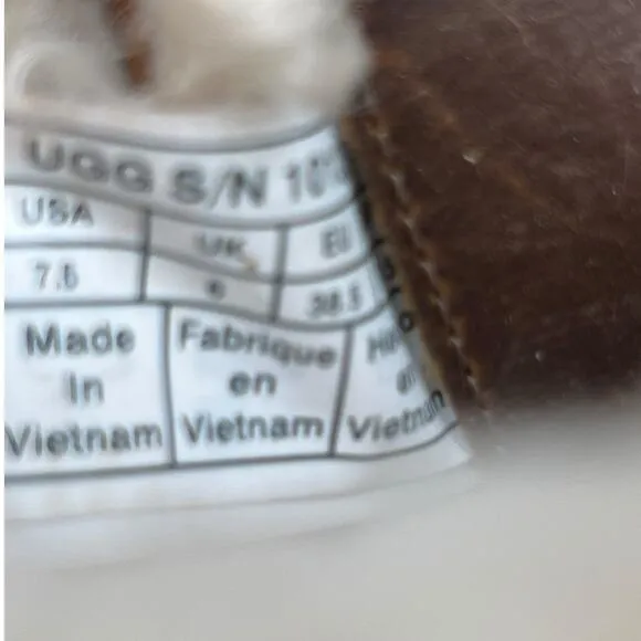 UGG Women’s Luisa Brown Leather Sheepskin Snow Boot Size US 7.5