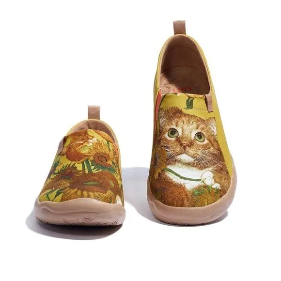 UIN Men’s Slip Ons Walking Casual Loafers Shoes (Sunflowers and Cat Toledo)