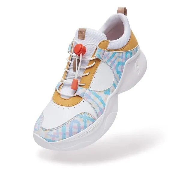 UIN Women's Chunky Fashion Sneakers Walking Casual Shoes (Line-Sallow Palma I )