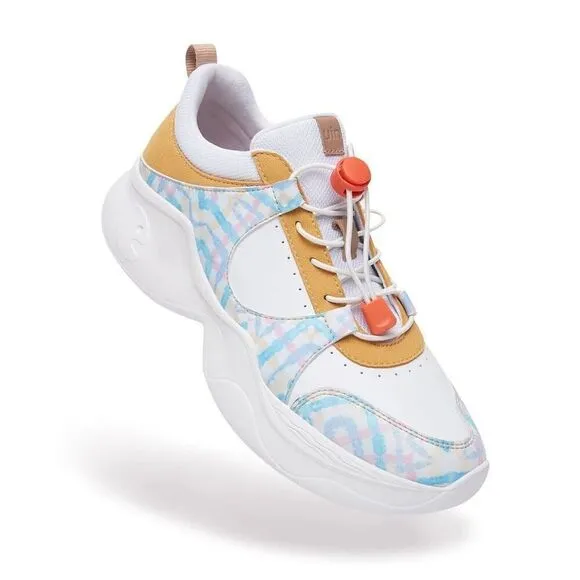 UIN Women's Chunky Fashion Sneakers Walking Casual Shoes (Line-Sallow Palma I )